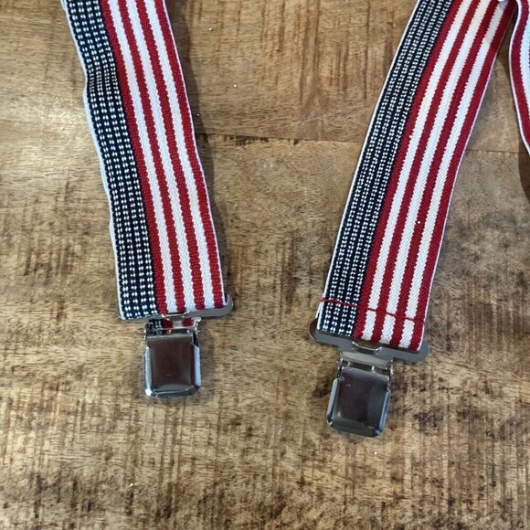 Flag Suspenders Husky CLC Top Grain Patriotic Braces American USA Convention - Picture 4 of 6